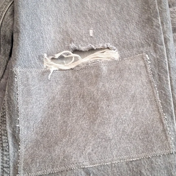 NWOT - Old Navy Extra High-Waisted Button-Fly Sky-Hi Straight Patchwork Sz.14 - Picture 6 of 12